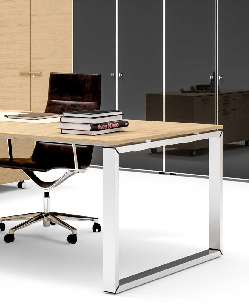 Bralco Рабочий стол из алюминия и дерева Loopy sun-id-1349381 - Вид №1