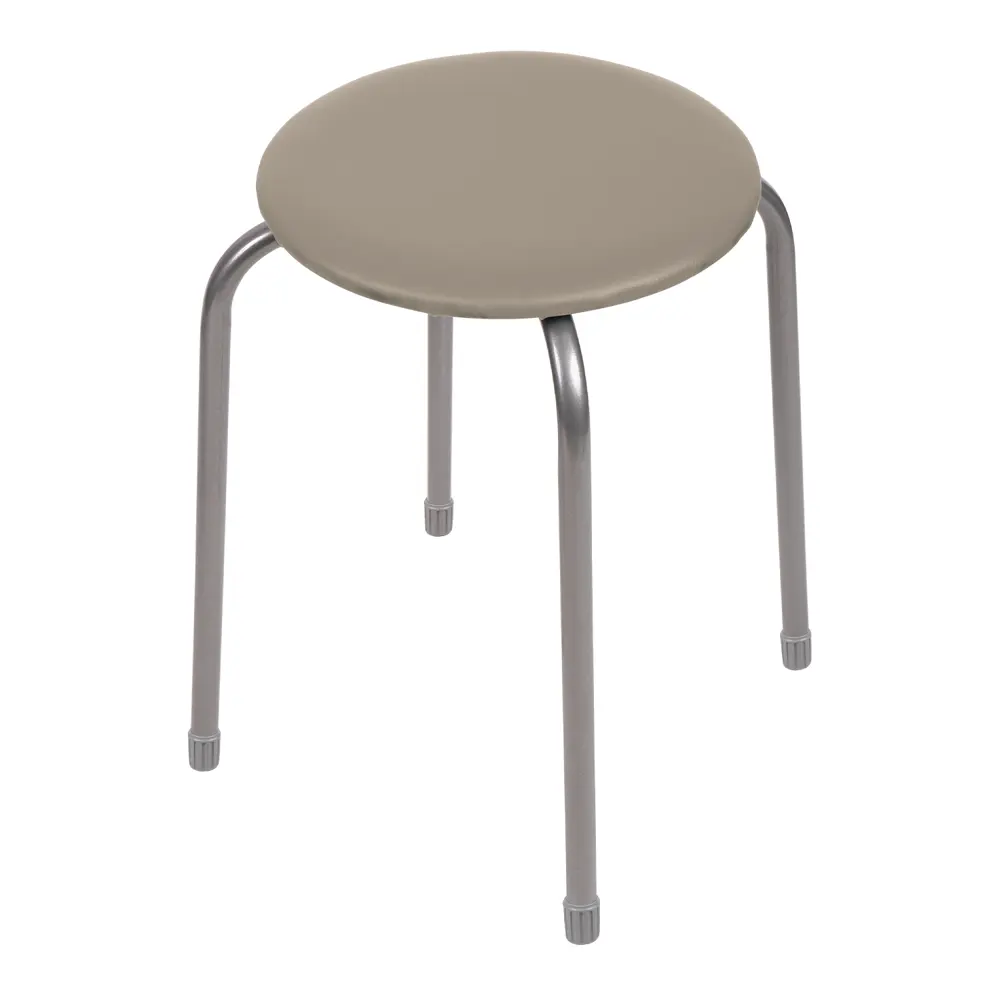Табурет Ника Эконом 2 ТЭ2/Б 32x46.5x32 см ножки металл/серый сиденье искусственная кожа бежевый Santreyd STLM-2057737 - Вид №1