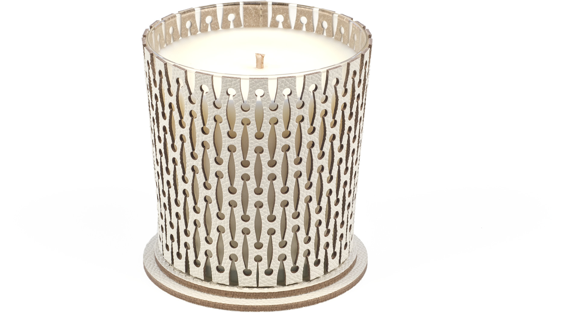 Свеча Pinetti - Ø9XH9 см / регенерированная зернистая кожа_кремовый