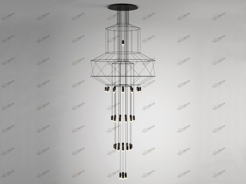 Vibia Светодиодный подвесной светильник с диммером Wireflow chandelier 0375