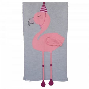 Плед ФЛАМИНГО 60*120 св.серый меланж+розовый бутон APERO ДИЗАЙНЕРСКИЕ, ФЛАМИНГО, ПТИЦЫ 134590 Серый