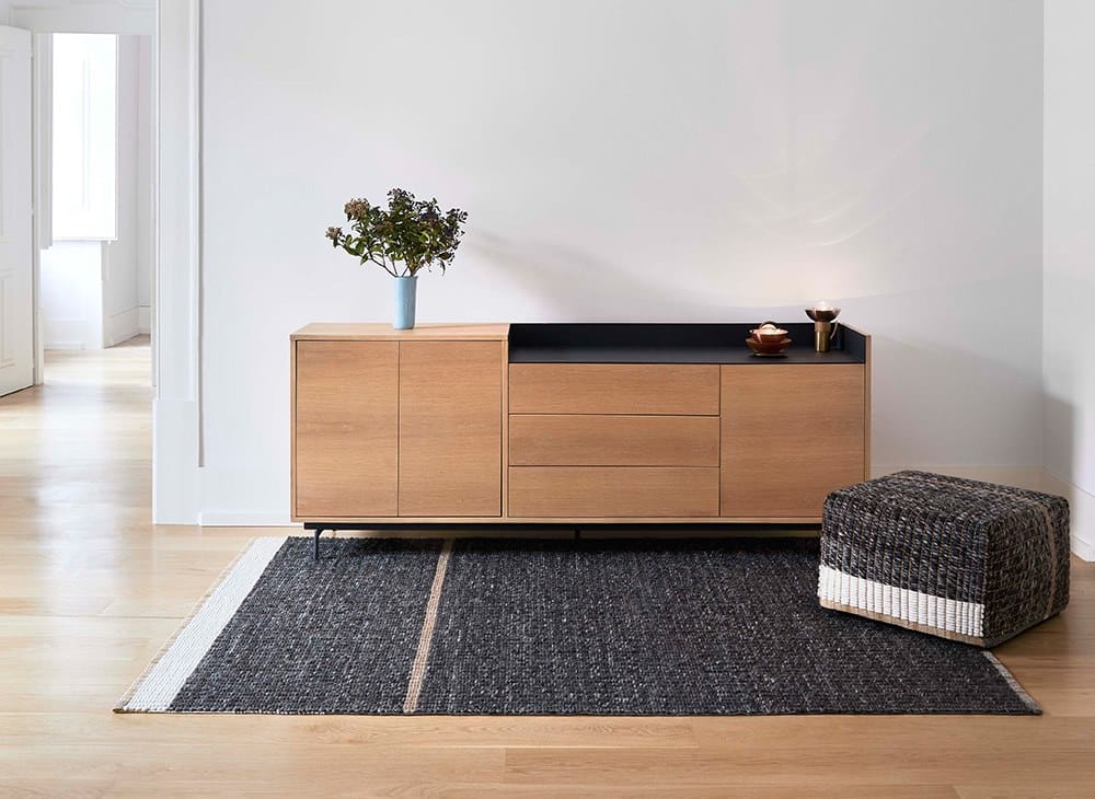 Квадратный пуф из шерсти, льна и хлопка GAN Reversible ARCH-00118531 - Вид №2