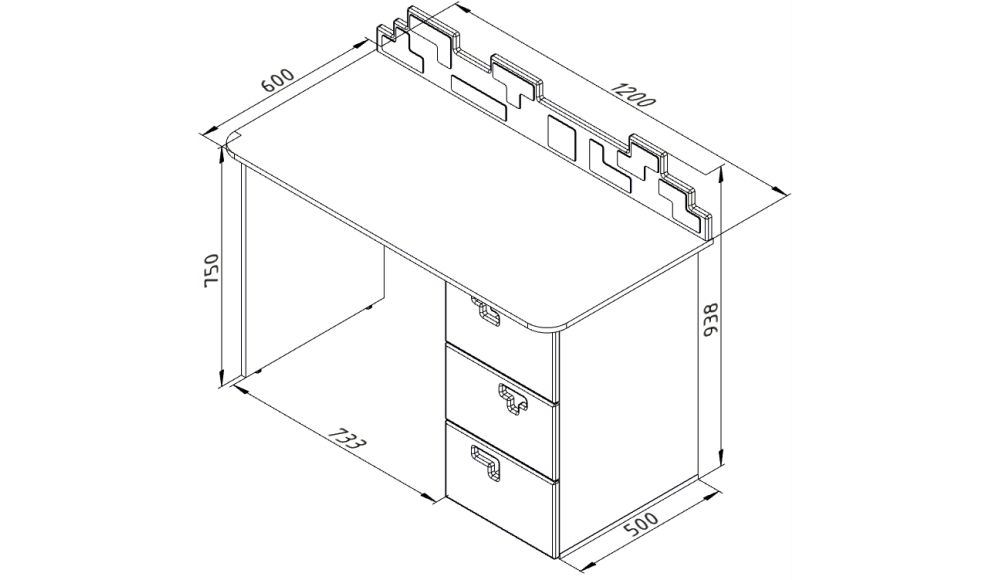 Детский письменный стол с ящиками левый "Продленка" МАНДАРИН ПРОДЛЕНКА 178743 Белый Santreyd  - Вид №3