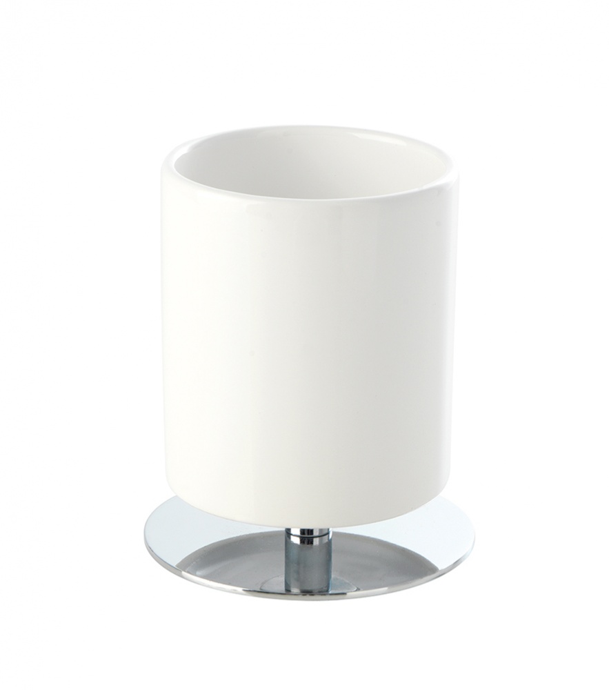 OP10ap(08) Stil Haus Opera, настольный керамический стакан, цвет хром