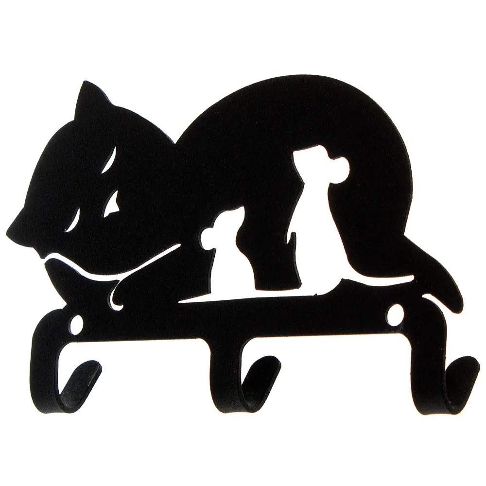 Крючок трёхрожковый DuckandDog Кошка, сталь, матовый чёрный STLM-2080927 - Вид №1