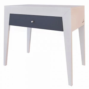 Прикроватная тумбочка для спальни светло-серая с черным ящиком 62 см Still BRAGIN DESIGN  256431 Белый