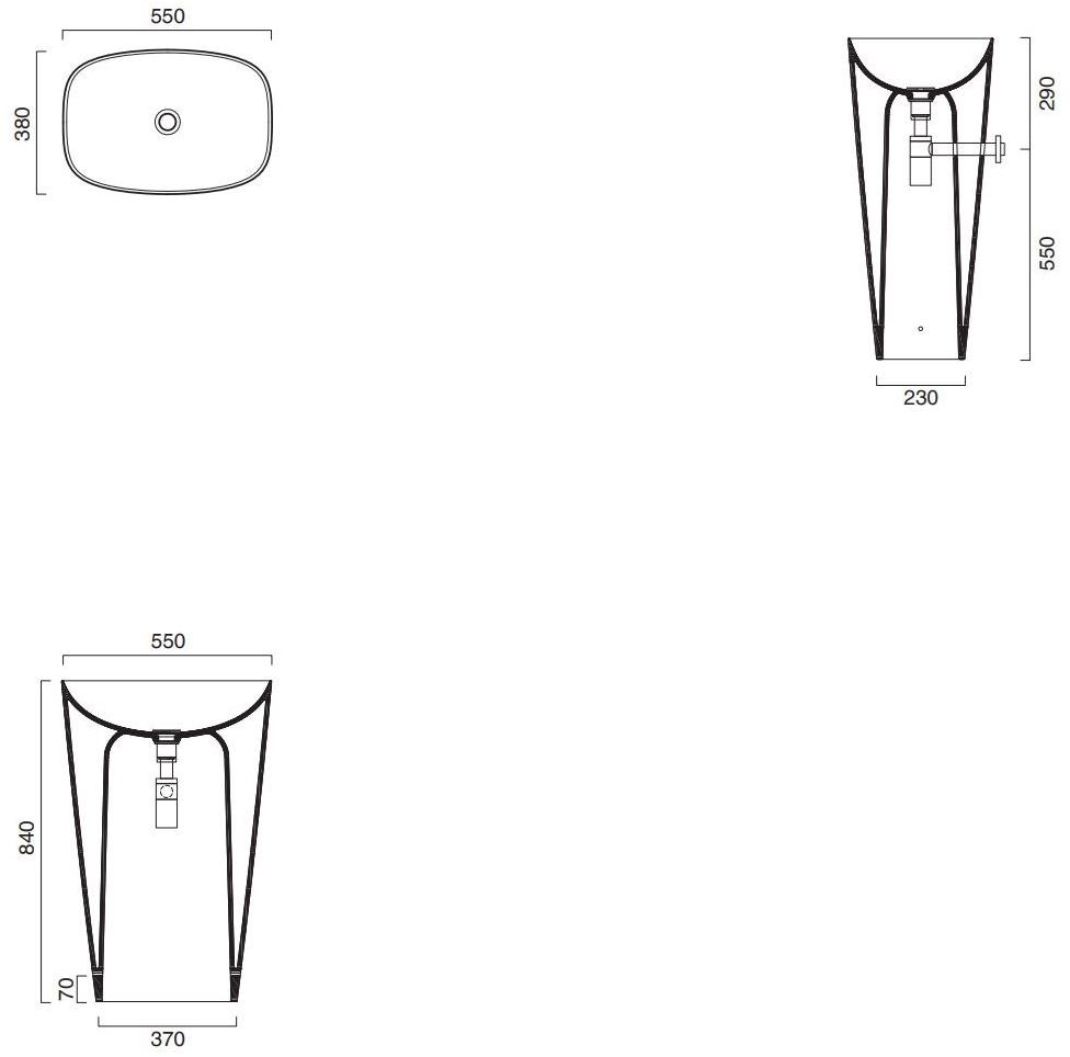 Напольная раковина стоящая овальная CERAMICA CATALANO Colori sun-id-1360107 - Вид №1