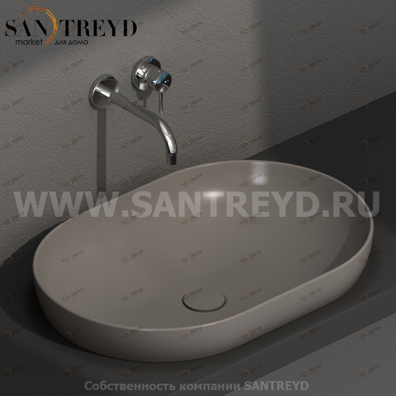 B6O61AT Встроенная раковина под столешницу овальная Ceramica Globo T-EDGE