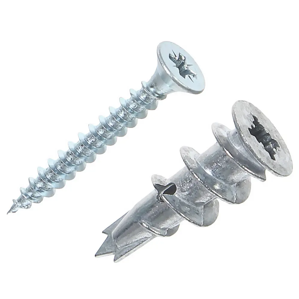 Дюбель дрива Standers 13x31 мм, с саморезом, металл, 50 шт. 81950476 STLM-2030923 