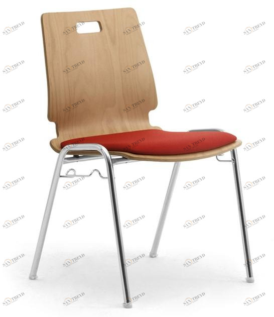 Leyform Стул из фанеры и хромированной стали со встроенной подушкой Cristallo 0662le