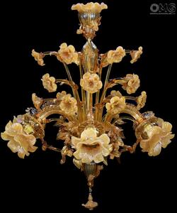 1293 ORIGINALMURANOGLASS Люстра Янтарь - Флорал - муранское стекло OMG  см