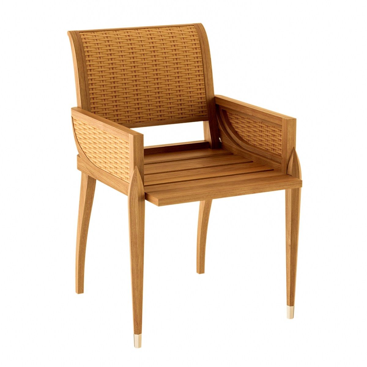 Стул для сада из тикового дерева с подлокотниками ASTELLO ARCH-00031559 - Вид №1