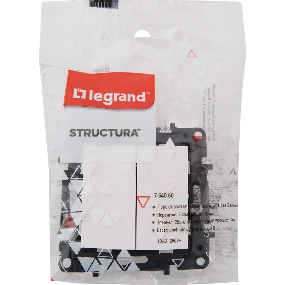 Двухклавишный переключатель Legrand Structura для скрытого монтажа, белый 82064620 STLM-0018610 - Вид №4