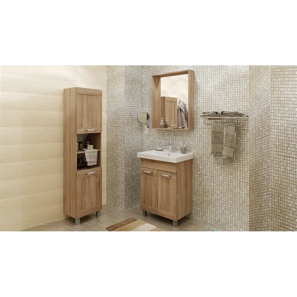 Плитка настенная Marmi Latte 20.1х50.5 см 1.52 м2 цвет бежевый Azori STLM-2112393 - Вид №5