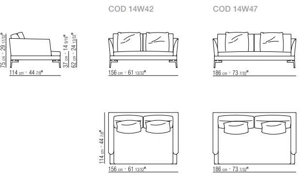 Flexform 2-х местный тканевый диван со съемным чехлом Feel good sun-id-1378662 - Вид №1