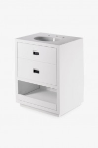 OPVN01 Одинарная деревянная раковина Opus 27 x 21 x 34 5/8 дюйма с Corian Top и Saxby Sink Waterworks