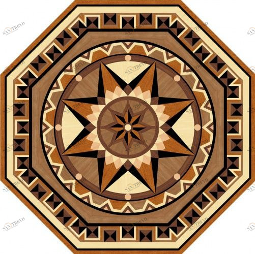 Художественный паркет Da Vinci Розетка 26-220 Дуб Селект (Гладкая) х1000диаметр мм 260090220