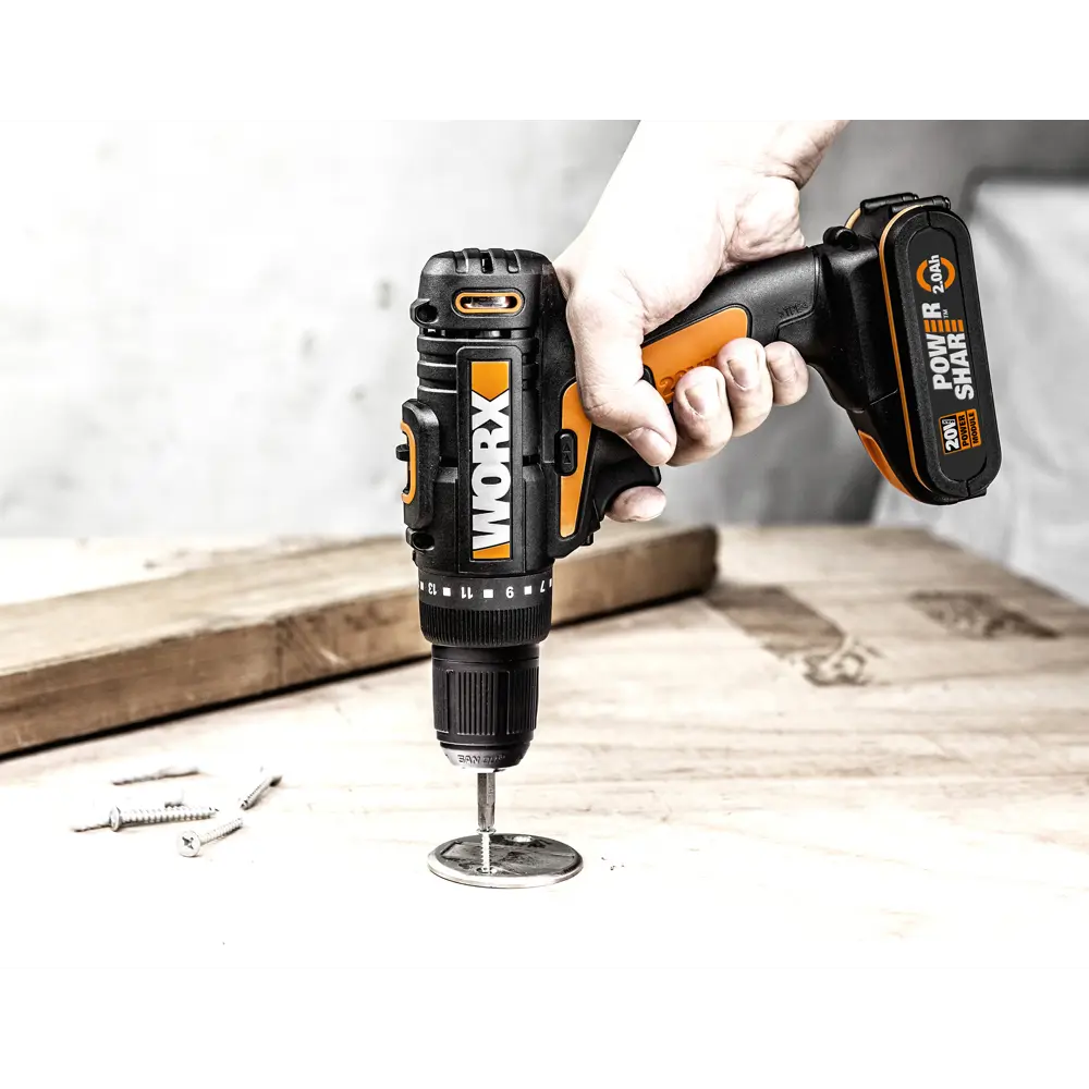 Дрель-шуруповерт аккумуляторная Worx WX101.9, 20 В Li-ion без АКБ и ЗУ 82348000 STLM-2122340  - Вид №2