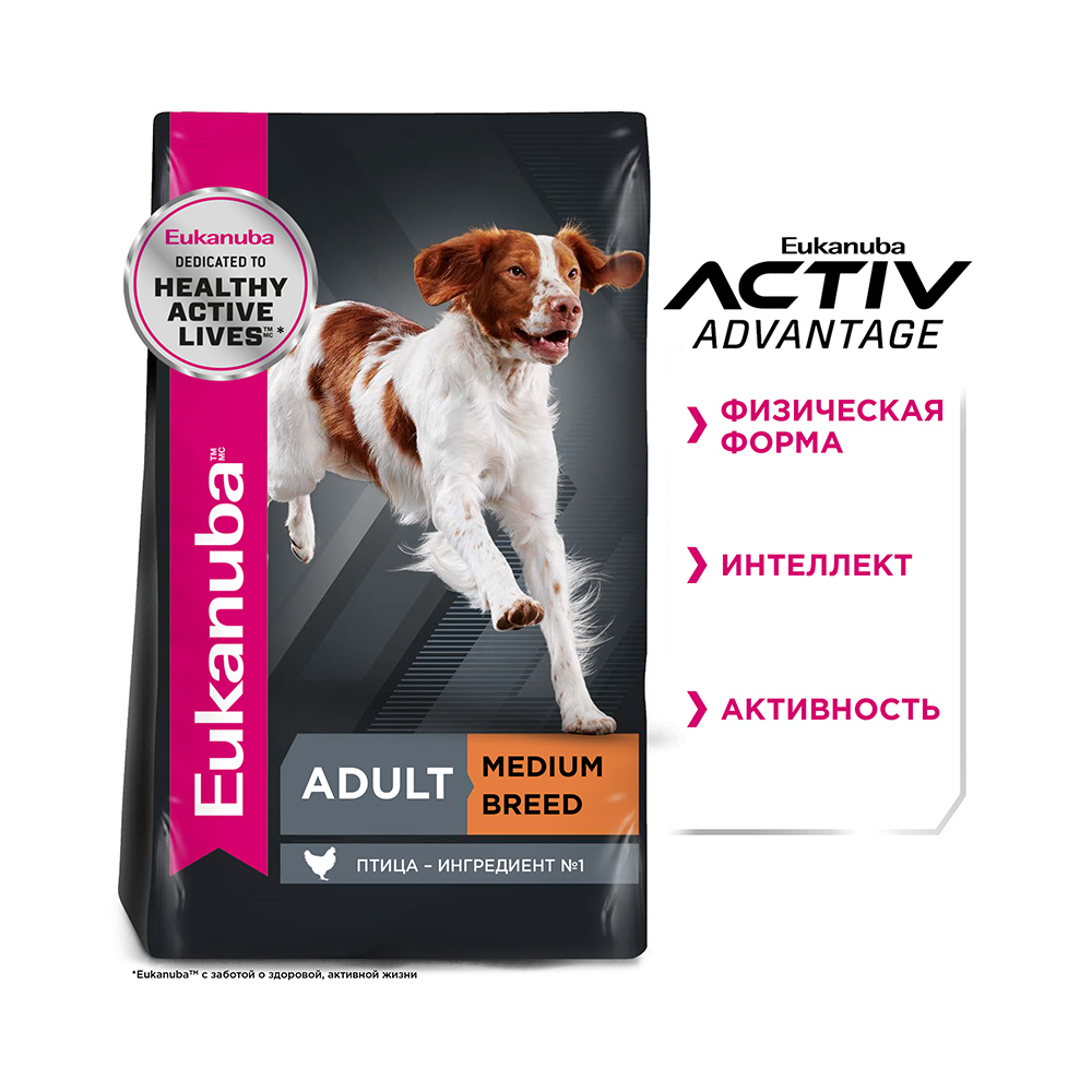 Т00001277 Корм для собак для средних пород сух. 3кг Eukanuba  - Вид №4