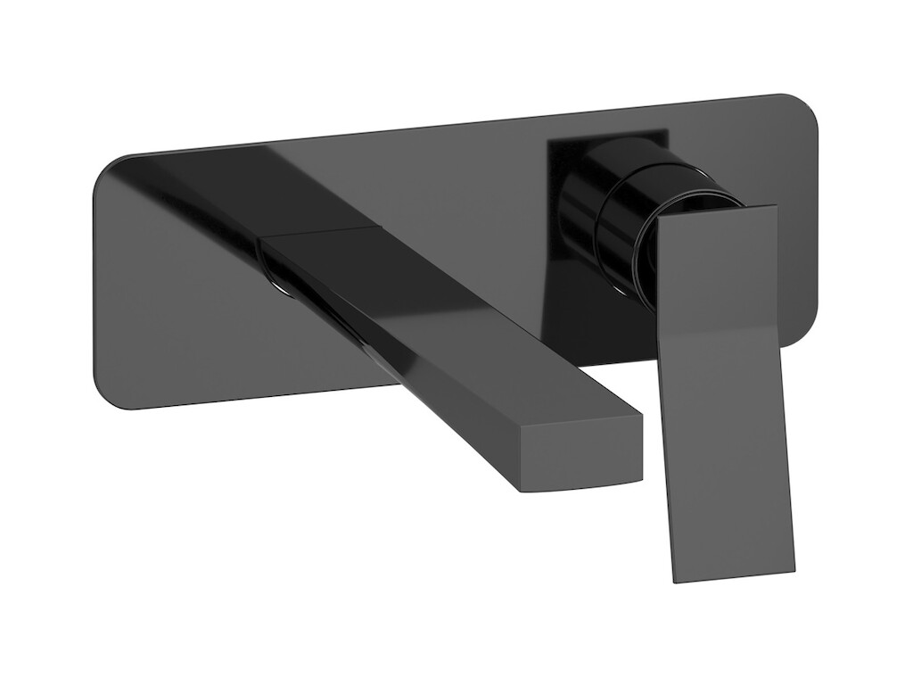 Встроенный в стену смеситель для раковины на 2 отверстия в комплекте с донным клапаном WE ARE IB wa314cc Black Chrome Wave