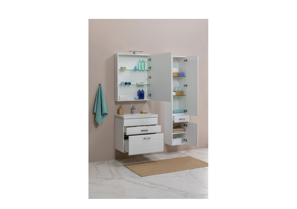 Тумба под раковину Aquanet Рондо 70 белый (2 ящика) sun-id-270639 - Вид №5