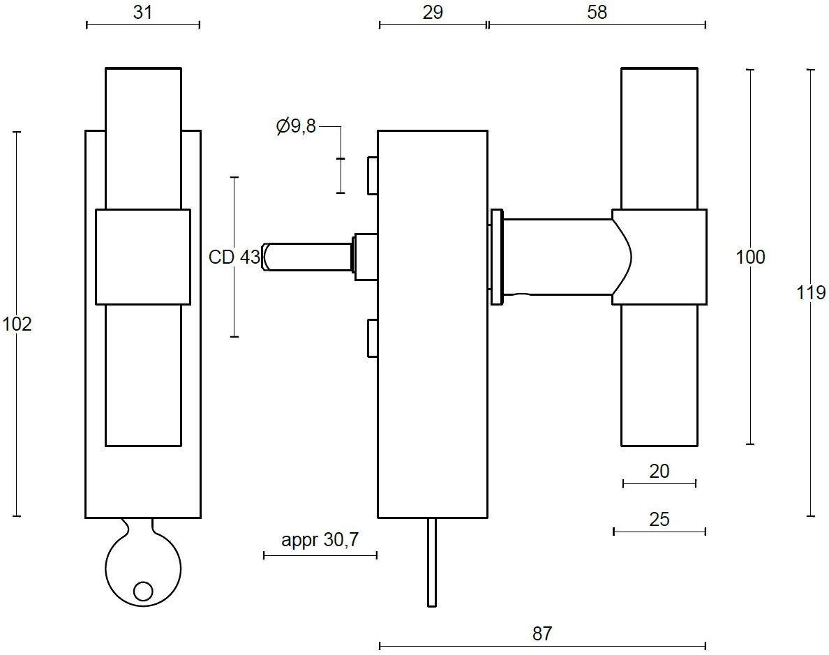 Formani Болт Cremone из нержавеющей стали с замком One Pbt20-dklock - Вид №1