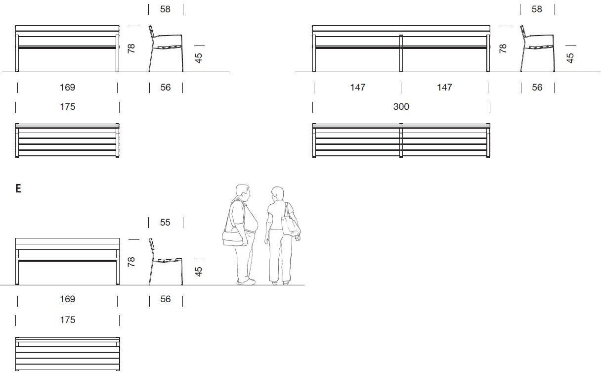 URBIDERMIS Скамья алюминиевая с подлокотниками со спинкой Harpo sun-id-1426561 - Вид №2