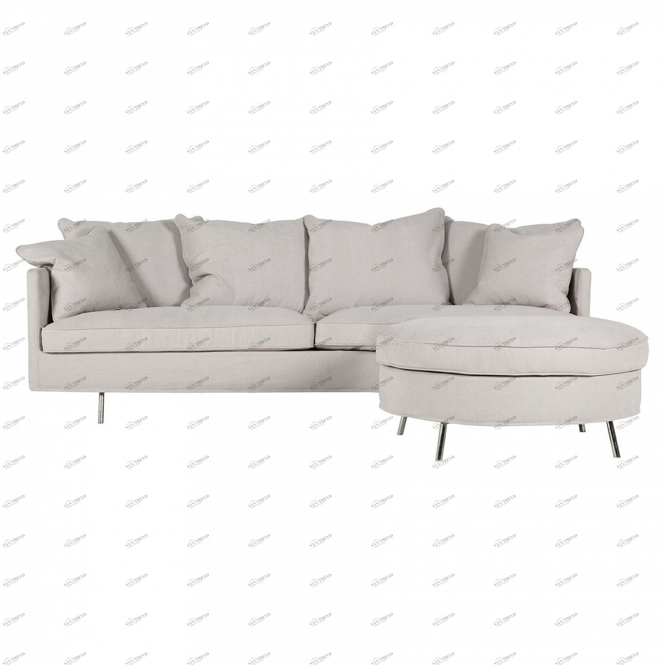 Диван Julia трехместный угловой светло-серый SITS ДИЗАЙНЕРСКИЕ, JULIA 192056 Серый 