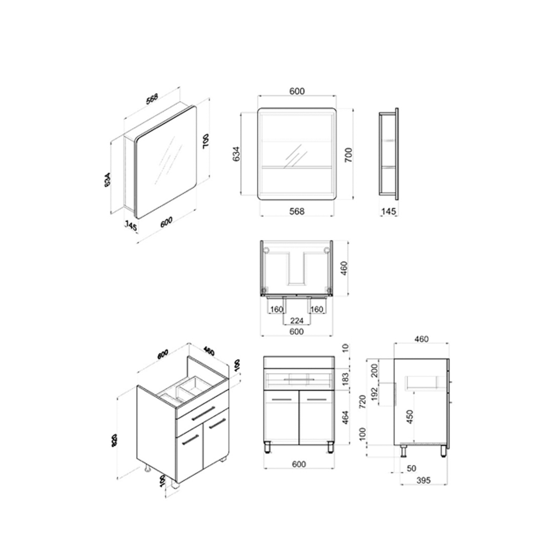 Мебельный комплект«New Line 60» SANITA LUXE TNLN60 - Вид №1
