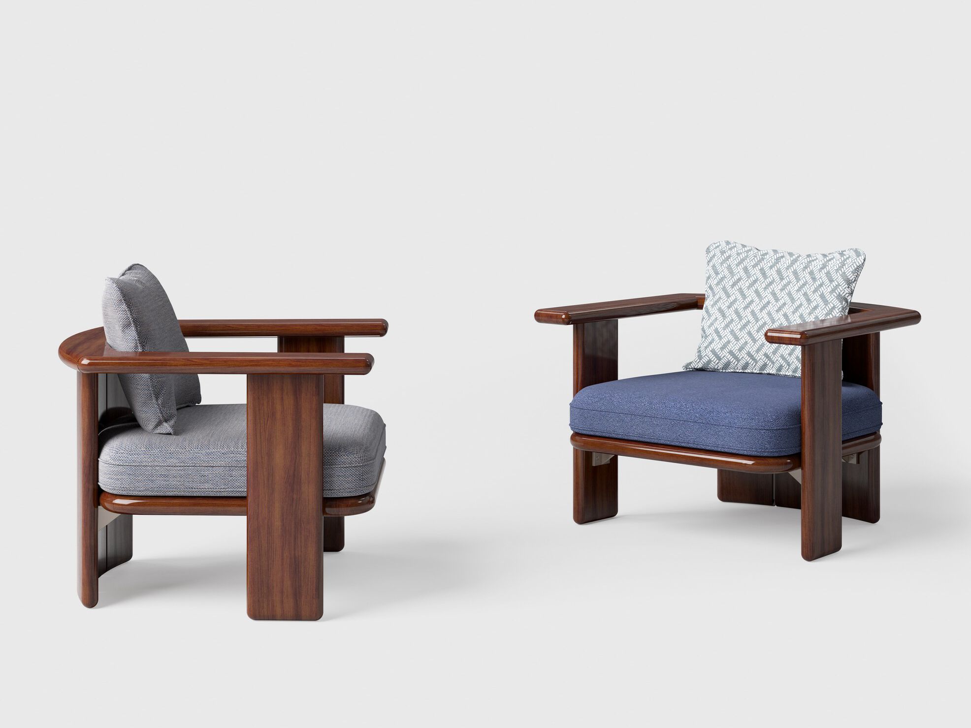 Деревянное кресло с подлокотниками CPRN HOMOOD Shapes 2025 ARCH-00103384 - Вид №1