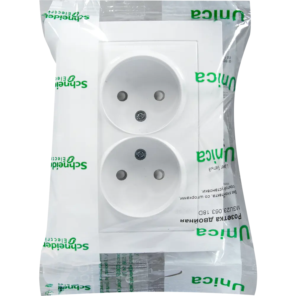 Розетка двойная встраиваемая Systeme Electric Unica без заземления, цвет белый STLM-2085245 - Вид №5