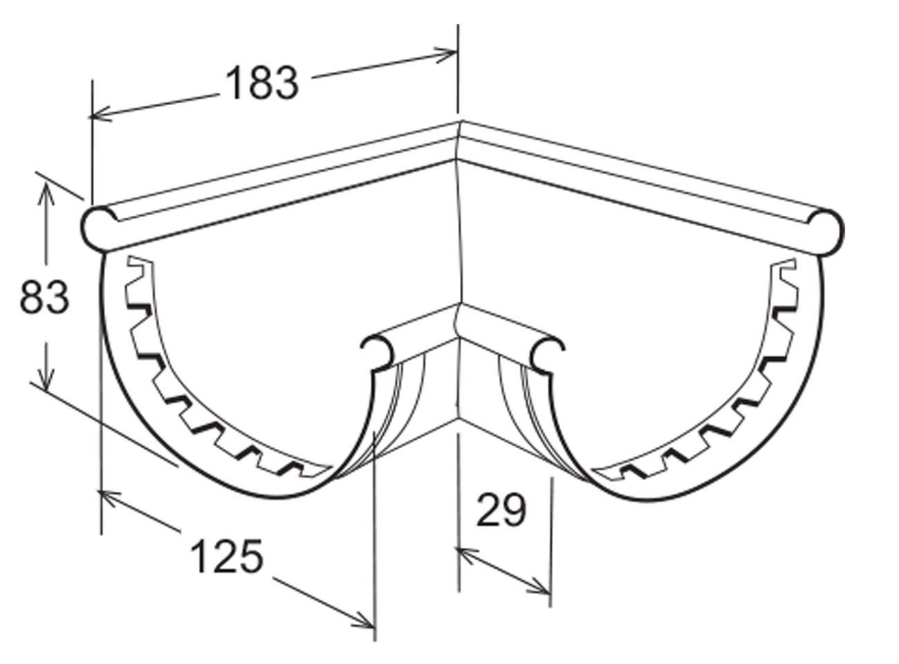 Уникальный угловой желоб 125 First Corporation First Plast ARCH-00077380 - Вид №2