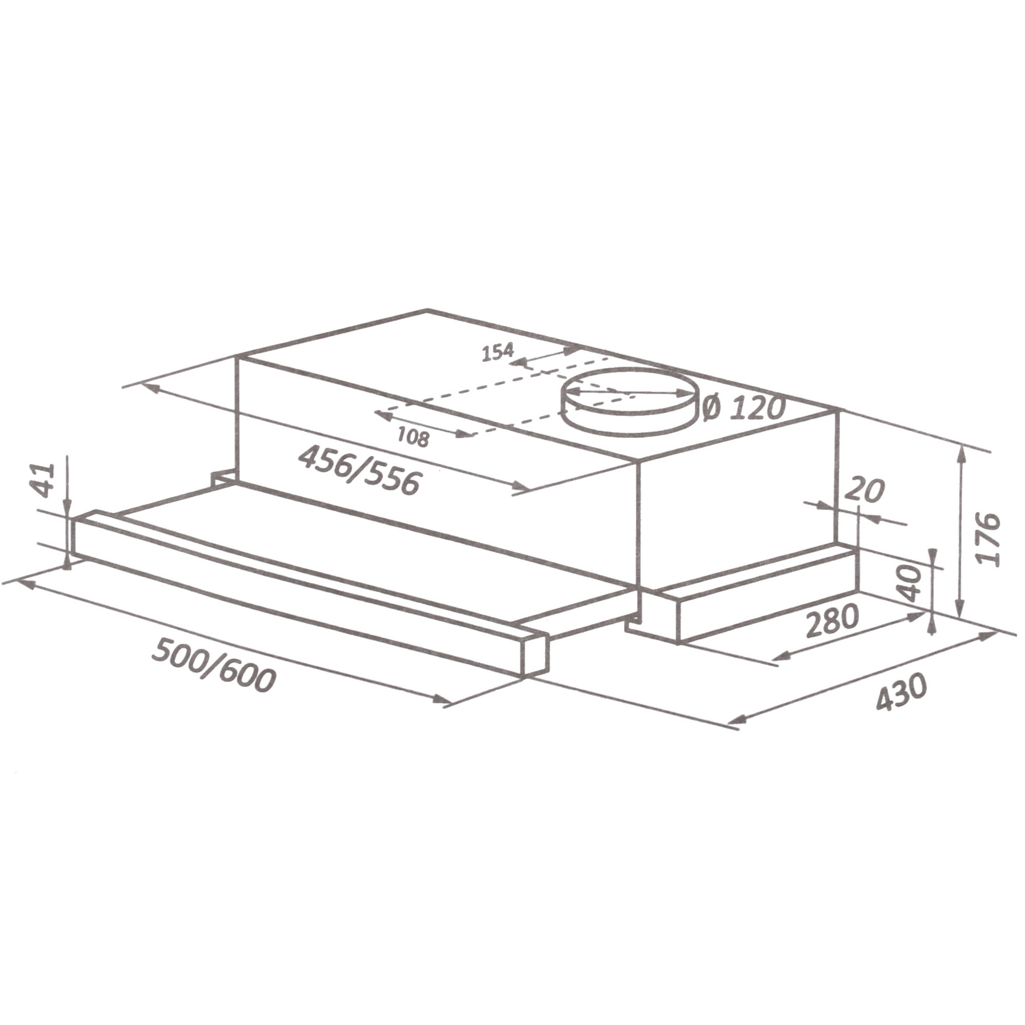 8160083 Вытяжка телескопическая HOMSair FLAT 60 черный/черный STDN-0035128 - Вид №10