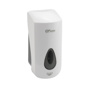 GFmark - Дозатор для ДЕЗИНФЕКЦИИ, пластик АБС, БЕЛЫЙ, большой, с глазком - капля, 1000 мл, код: 653