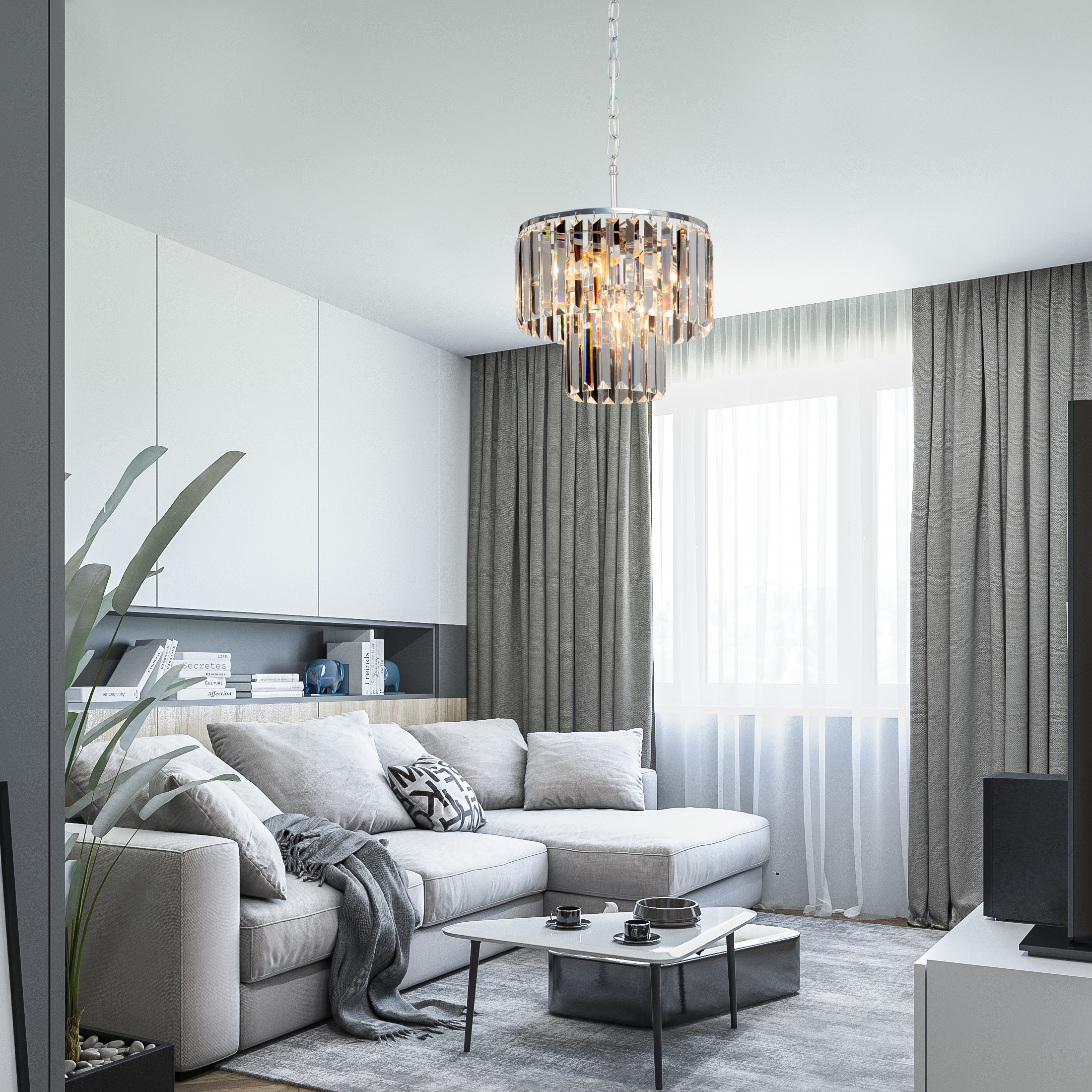 Vitaluce Эльза - хрустальная подвесная люстра на 4 лампы с регулировкой высоты 89697133 STLM-0079816 - Вид №9