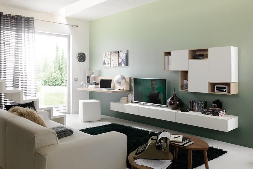 Moretti Compact Настенный ящик для хранения из дерева с письменным столом sun-id-1469778 - Вид №1