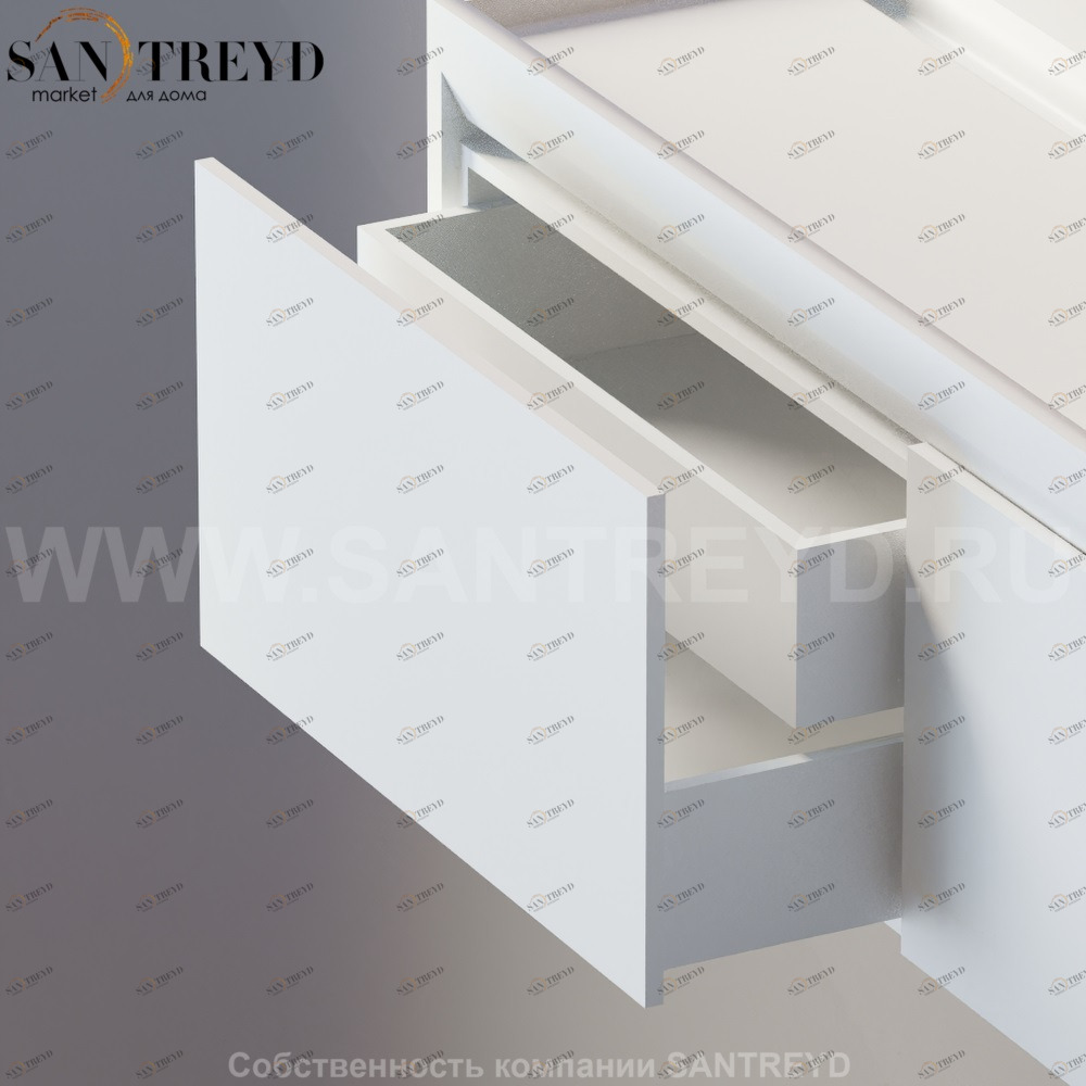 EVOLUZIONE Выдвижной двойной ящик с белой фронтовой панелью. Цена в данной композиции указана за 3 позиции. AEVOM19808B Agape