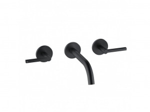 201443915 настенный смеситель для умывальника Puristic KLUDI NOVA FONTE матовый черный