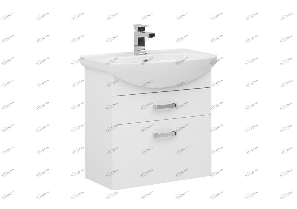Тумба с раковиной Aquanet Ирис 65 белый (2 ящика) 0019838300182642