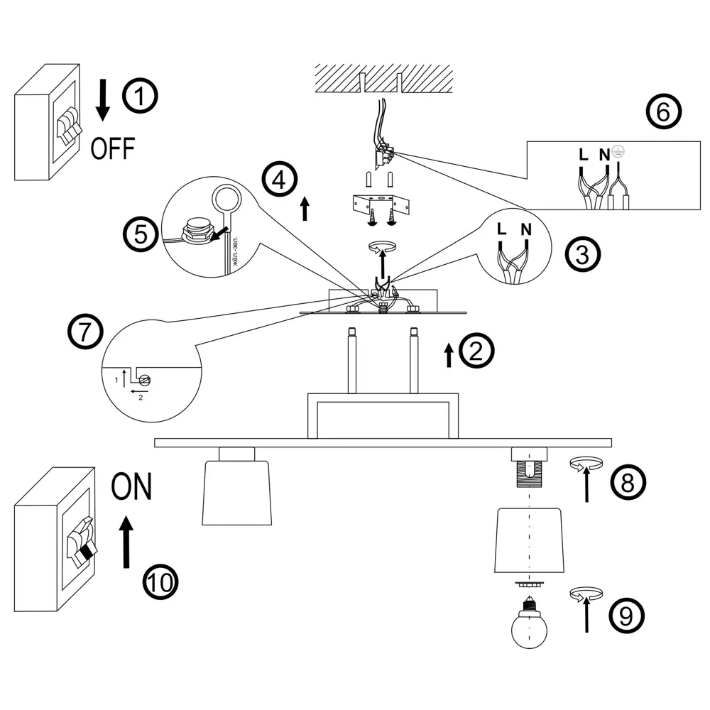 Люстра потолочная Модерн КС30092/3C, 3 лампы, 9 м², цвет белый КЛЮЧНИК STLM-2112244 - Вид №11
