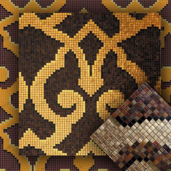 МОЗАИКА ИЗ СТЕКЛА MZ-07 BROWN ALMA ПАННО 15 MZ07BROWN