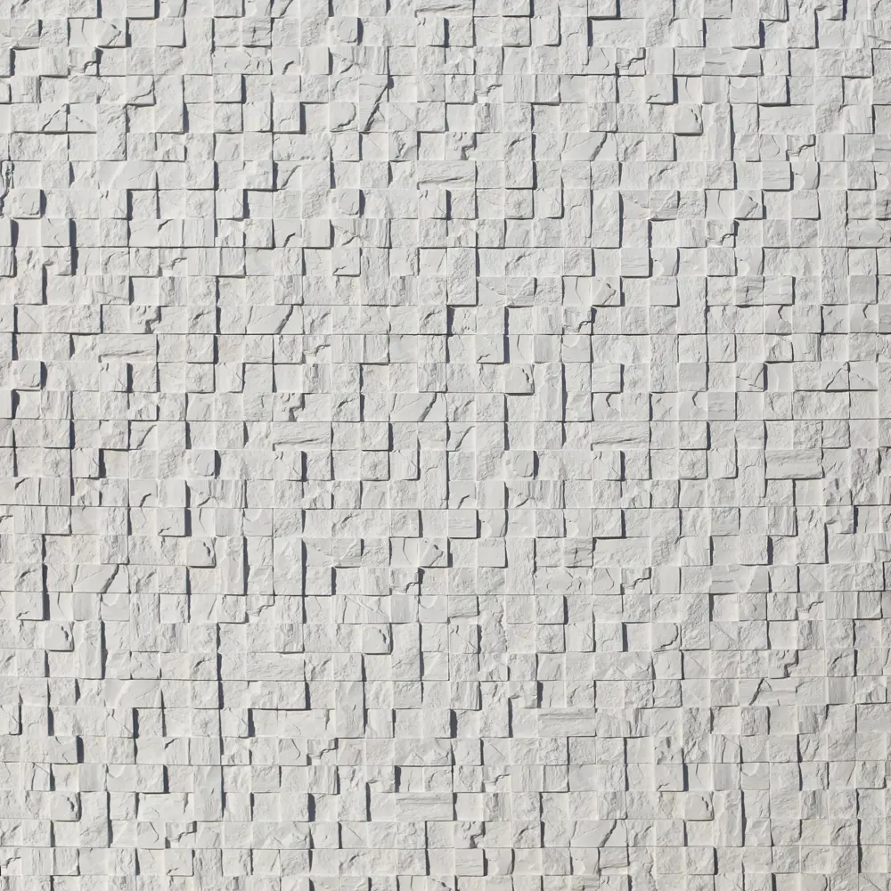 MONTE ALBA Декоративная плитка «Пикс Стоун» белая с текстурой каменной мозаики 82127096 STLM-0019938