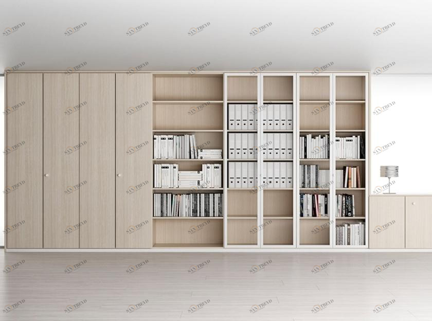 Citterio Высокий офисный книжный шкаф из дерева sun-id-1412995