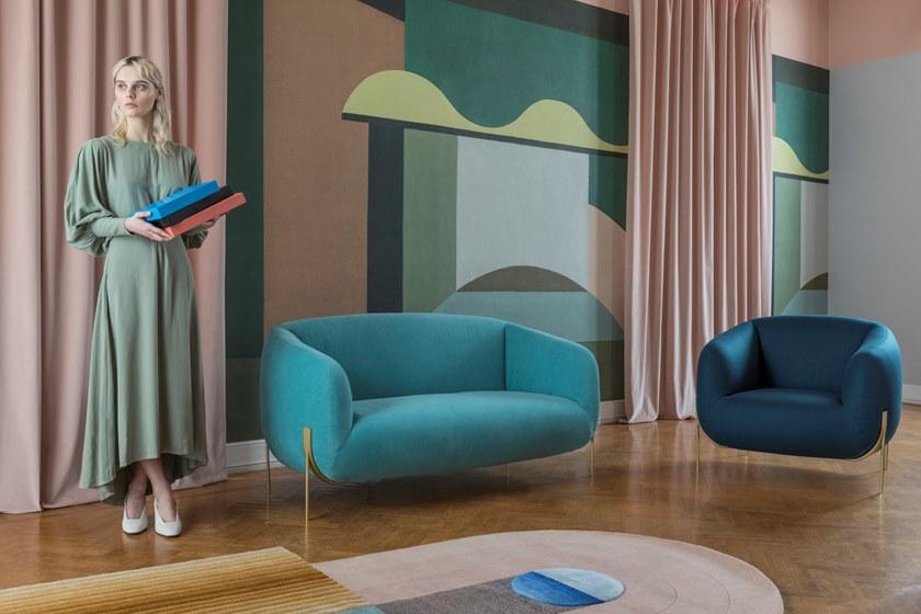 Saba Italia 2-х местный тканевый диван со съемным чехлом Geo sun-id-1489400 - Вид №2