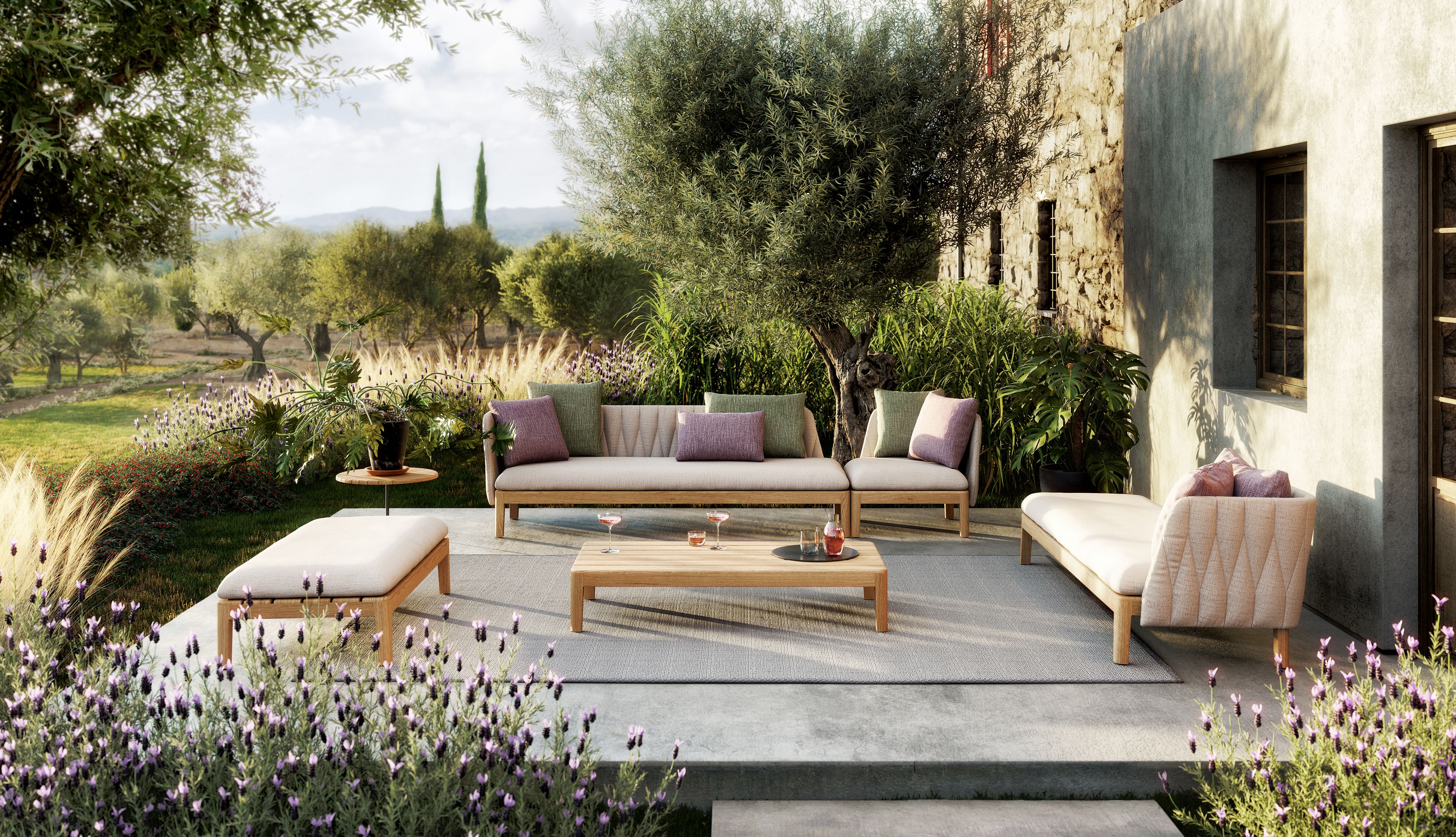 Садовая скамейка из тикового дерева Royal Botania Calypso Lounge ARCH-00002649 - Вид №3