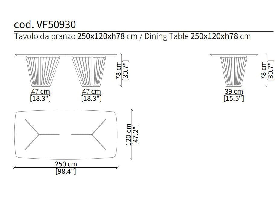 Металлический и мраморный обеденный стол Vittoria Frigerio Alfieri ARCH-00126413 - Вид №5