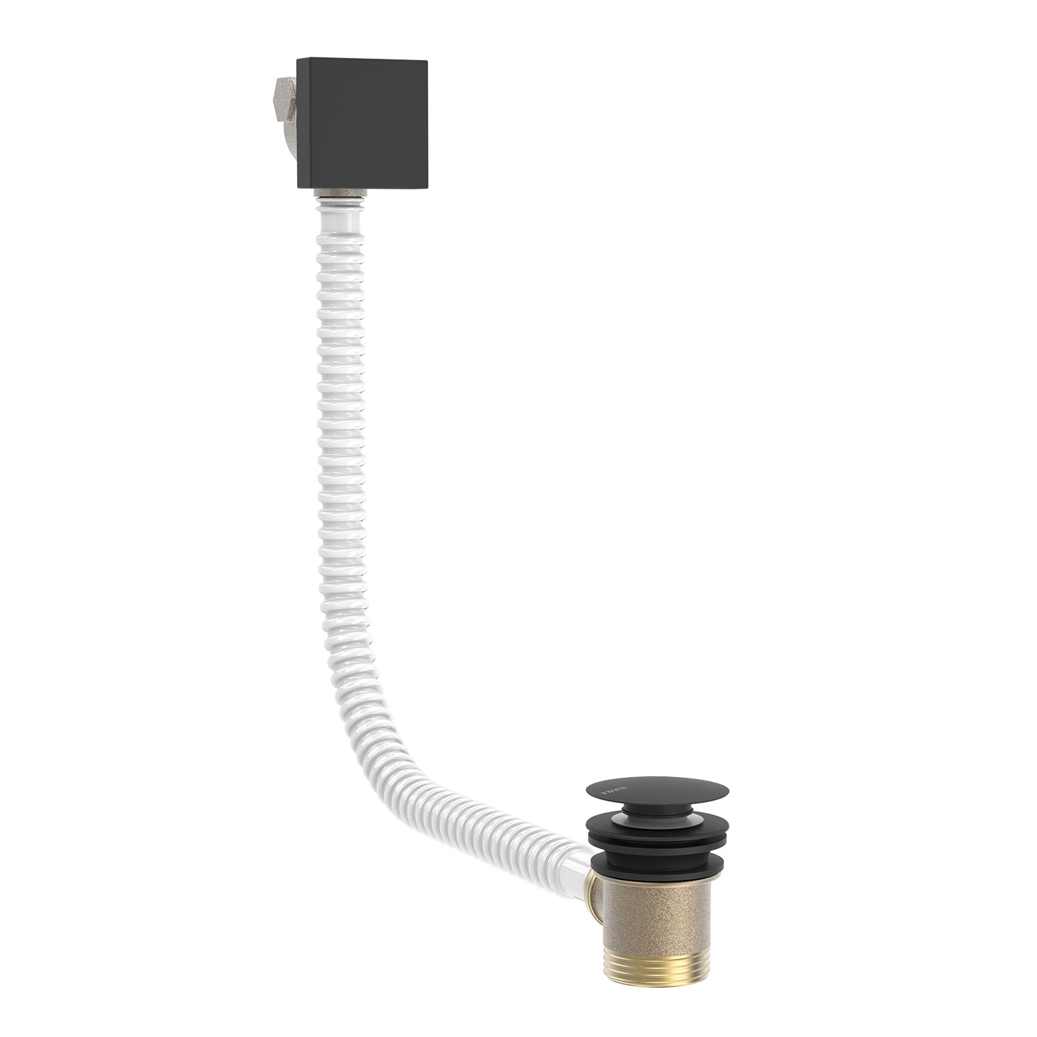 Квадратный дренажный и наполнительный клапан Click-clack с переливом для ванны-03453440NM TRES Drain