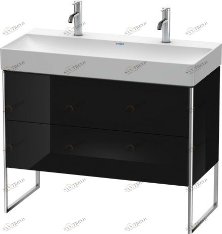 XS444404040 XSquare Тумбочка напольная Черный глянцевый лак Duravit