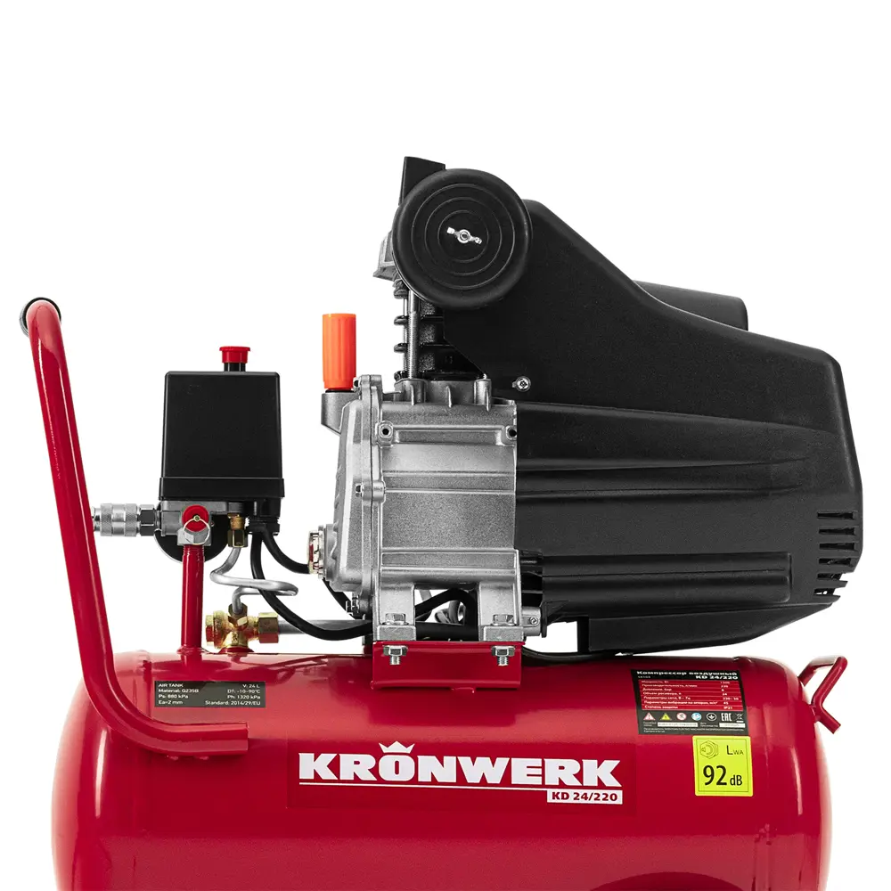 Компрессор сетевой поршневой масляный Kronwerk 58104, 24 л 220 л/мин STLM-2013757 - Вид №9