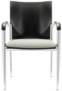Brunner Штабелируемое кожаное кресло с подлокотниками Plaza